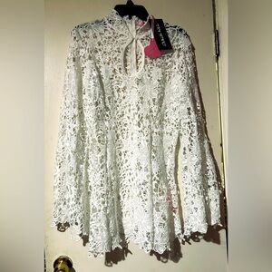 BNWT Sugar Thrillz White Groovy Kind Mini Dress from Dolls Kill Size Large